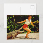  Briefkaart voor het reizen van Alligator Florida (Voorkant / Achterkant)