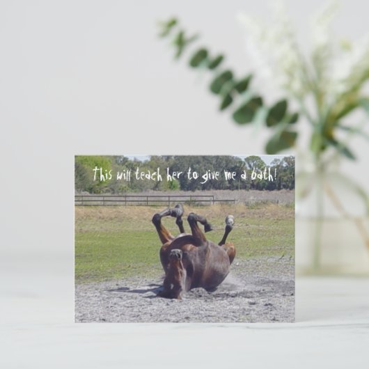 Briefkaart voor het rollen van paarden (Staand voorkant)