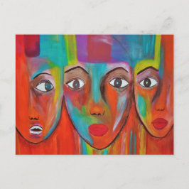 Briefkaart voor het schilderen van Afrikaanse vrou