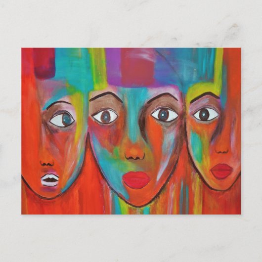 Briefkaart voor het schilderen van Afrikaanse vrou (Voorkant)