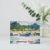 Briefkaart voor het schilderen van paarden op het  (Staand voorkant)