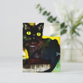 Briefkaart voor het schilderen van zwarte kat (Staand voorkant)