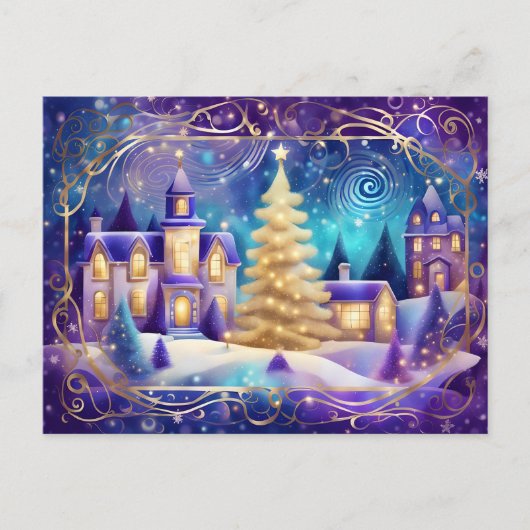 briefkaart voor het stadhuis van kerst (Voorkant)