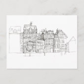 Briefkaart voor het trekken van zwarte en witte es (Voorkant)