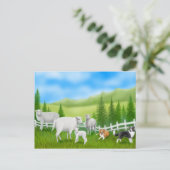 Briefkaart voor het uitdelen van randen en schapen (Staand voorkant)