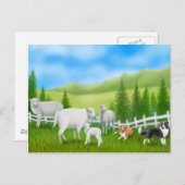 Briefkaart voor het uitdelen van randen en schapen (Voorkant / Achterkant)