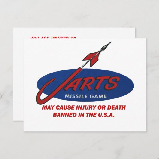 Briefkaart voor het uitnodigen van kunstuitvindin (Voorkant / Achterkant)