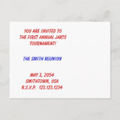 Briefkaart voor het uitnodigen van kunstuitvindin (Achterkant)