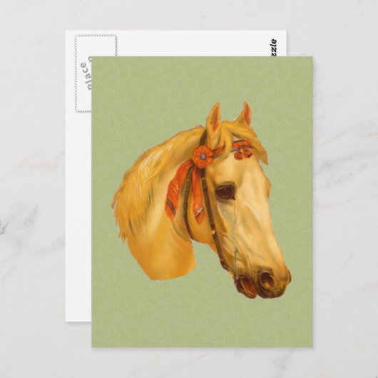  Briefkaart voor het uittrekken van kunstpaarden (Voorkant / Achterkant)