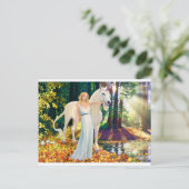 Briefkaart voor het verhitten van meisjes en Unico (Staand voorkant)