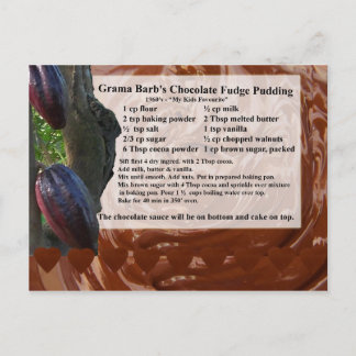 Briefkaart voor het verkrijgen van Chocolade Fudge