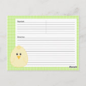 Briefkaart voor het verzamelen van kippen (Achterkant)