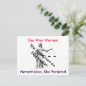 Briefkaart voor het Witte Huis Dame Justice (Staand voorkant)