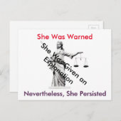 Briefkaart voor het Witte Huis Dame Justice (Voorkant / Achterkant)