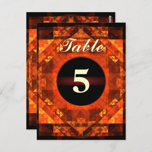 Briefkaart voor het zegeltabelnummer (Voorkant / Achterkant)