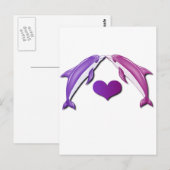 Briefkaart voor het zoenen van dolfijnen (Voorkant / Achterkant)