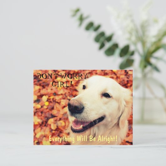 Briefkaart voor hondenliefhebbers met tekst en fot (Staand voorkant)