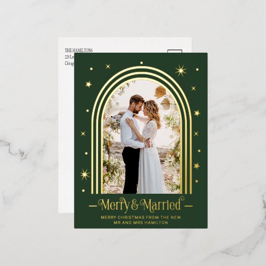 Briefkaart voor huwelijkskoninklijke Folie (Voorkant / Achterkant)