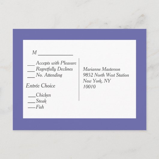 Briefkaart voor huwelijksuitnodiging (Achterkant)