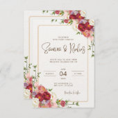 Briefkaart voor huwelijksuitnodiging (Voorkant / Achterkant)