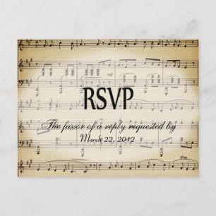 Briefkaart voor inwendige keuzen voor vel muziek R