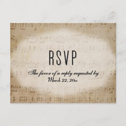 Briefkaart voor inwendige keuzen voor vel muziek R (Voorkant)