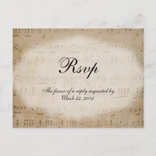 Briefkaart voor inwendige keuzen voor vel muziek R (Voorkant)