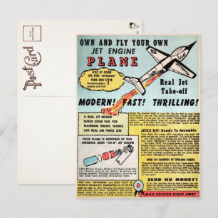 Briefkaart voor  Jet Plane-reclame