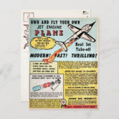 Briefkaart voor  Jet Plane-reclame (Voorkant / Achterkant)