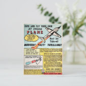 Briefkaart voor  Jet Plane-reclame (Staand voorkant)