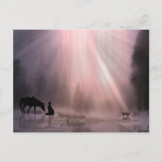 Briefkaart voor kerst met feestdag in Cowboy Churc