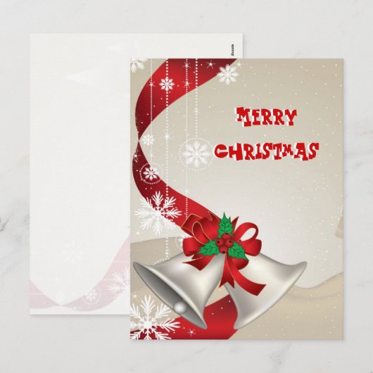 Briefkaart voor kerstcellen en linten (Voorkant / Achterkant)