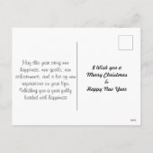 Briefkaart voor kerstfeestdag met zwarte kerst (Achterkant)