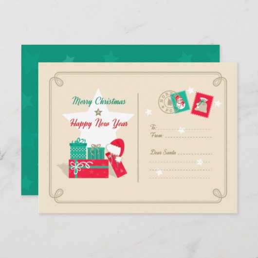 Briefkaart voor kerstfeestdagen (Voorkant / Achterkant)