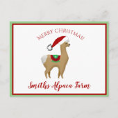Briefkaart voor kerstfeestdagen in Alpaca (Voorkant)