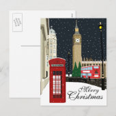 Briefkaart voor kerstfeestdagen in Londen (Voorkant / Achterkant)