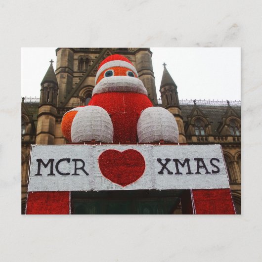 Briefkaart voor kerstfeestdagen in Manchester (Voorkant)