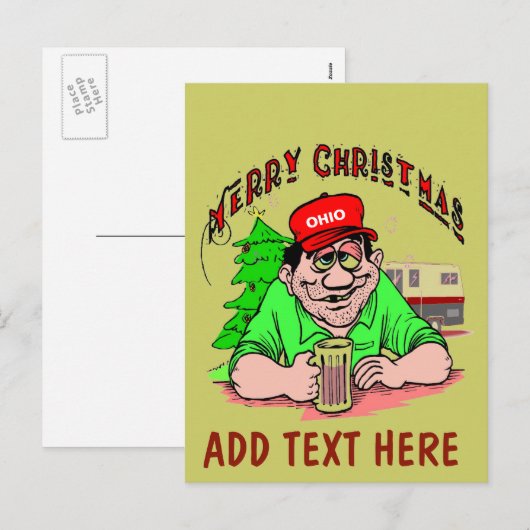 Briefkaart voor kerstfeestdagen OHIO (Voorkant / Achterkant)