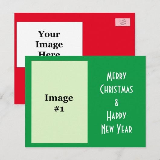 briefkaart voor kerstfeestelijke feestdagen (Voorkant / Achterkant)