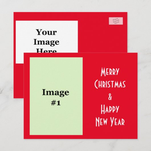 briefkaart voor kerstfeestelijke feestdagen (Voorkant / Achterkant)