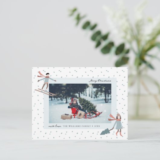 Briefkaart voor kerstfoto's (Staand voorkant)