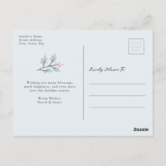 Briefkaart voor kerstfoto's (Achterkant)