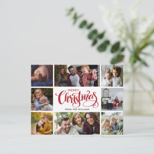 Briefkaart voor kerstfoto's met Merry-kerst (Staand voorkant)
