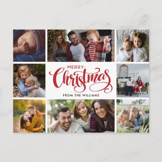 Briefkaart voor kerstfoto's met Merry-kerst (Voorkant)