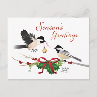 Briefkaart voor kerstgevluchten van kippen