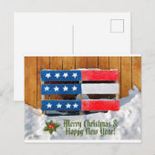Briefkaart voor kerstgroeten van Patriotic Merry (Voorkant / Achterkant)