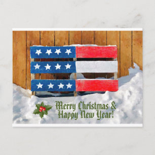 Briefkaart voor kerstgroeten van Patriotic Merry