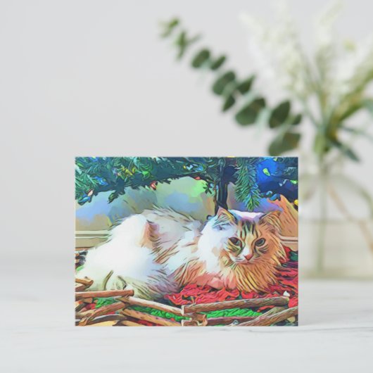 briefkaart voor kerstkatten (Staand voorkant)