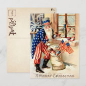  Briefkaart voor kerstKerstmis met patriottische k (Voorkant / Achterkant)