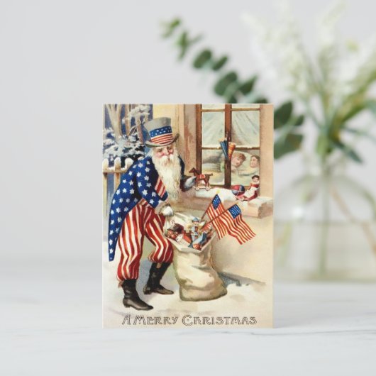  Briefkaart voor kerstKerstmis met patriottische k (Staand voorkant)